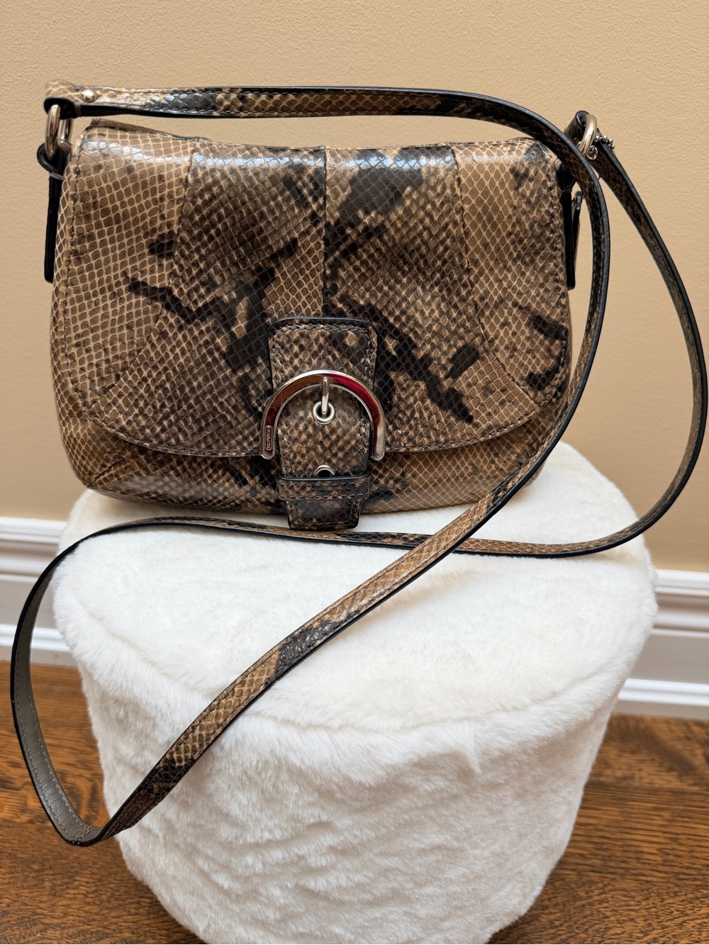 Y2K Vintage 2000’S COACH Exotic Soho Phython Mini Leather Crossbody Bag Purse